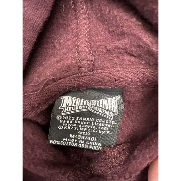My Hero Academia And Hello Kitty Pullover Burgundy Hoodie Men's Size M(38-40) - Picture 3 of 6